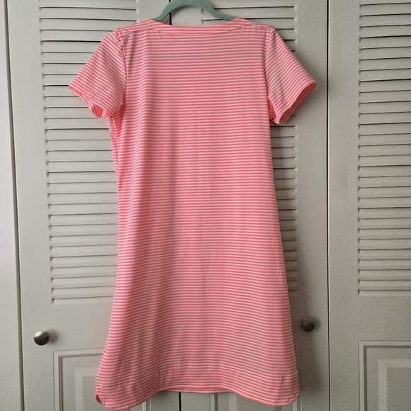 Vineyard Vines Girl XL 16 Neon Rosa Stripe Sankaty Dress #228 - Picture 2 of 7